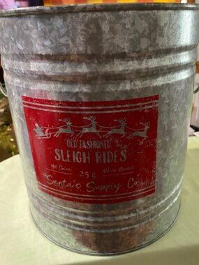 Metal Christmas Bucket for holiday décor